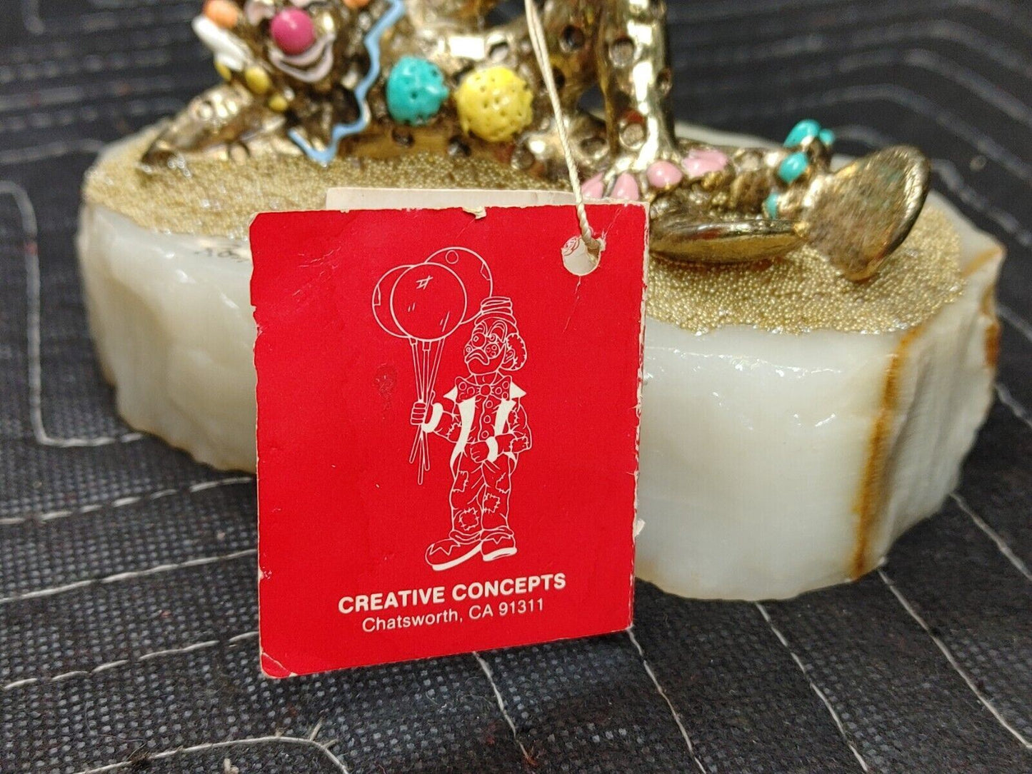 Ron Lee Clowns Brass / Metal Lounging Clown 1988, Signed By Artist Marble Base