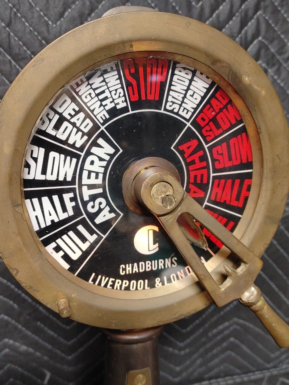 Lighted Brass Ship's Engine Room Telegraph - Chadburns Liverpool & London 18"