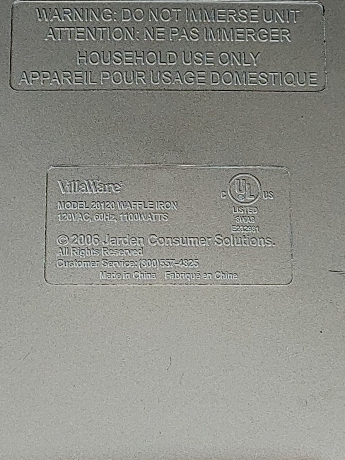 Villaware UNO Reversible Belgian and Heart Waffle Maker 20120