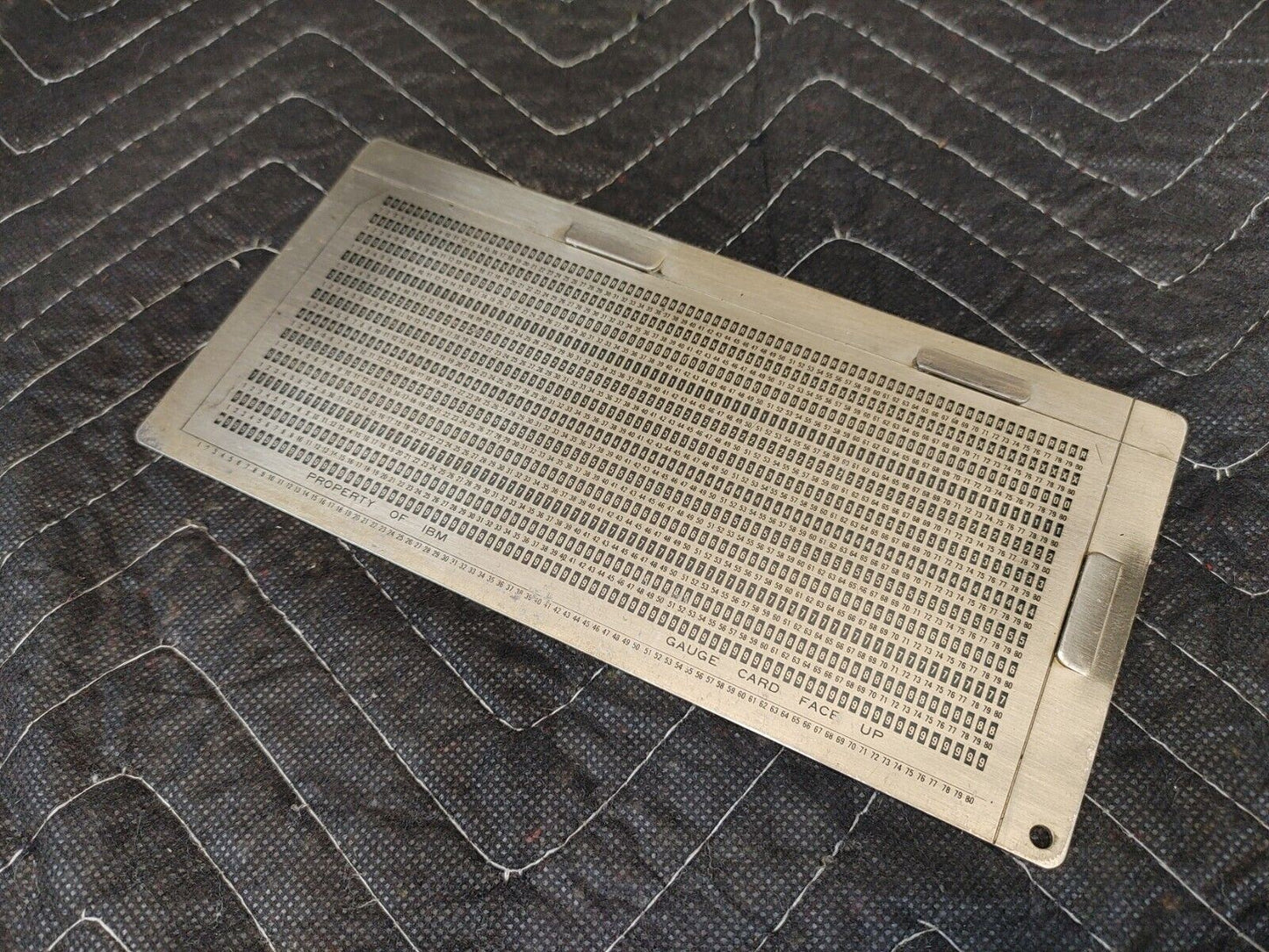 Vintage IBM Computer Punch Card Registration Check Gauge Diagnostic Plate USA