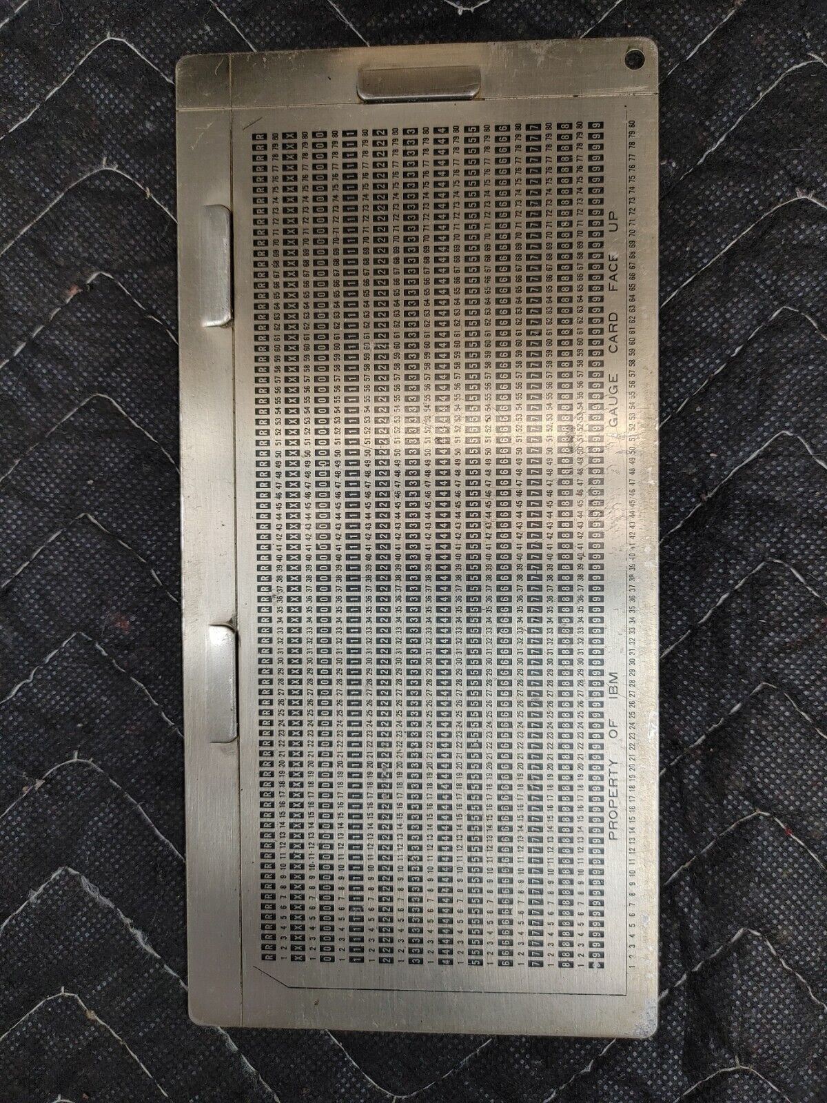Vintage IBM Computer Punch Card Registration Check Gauge Diagnostic Plate USA