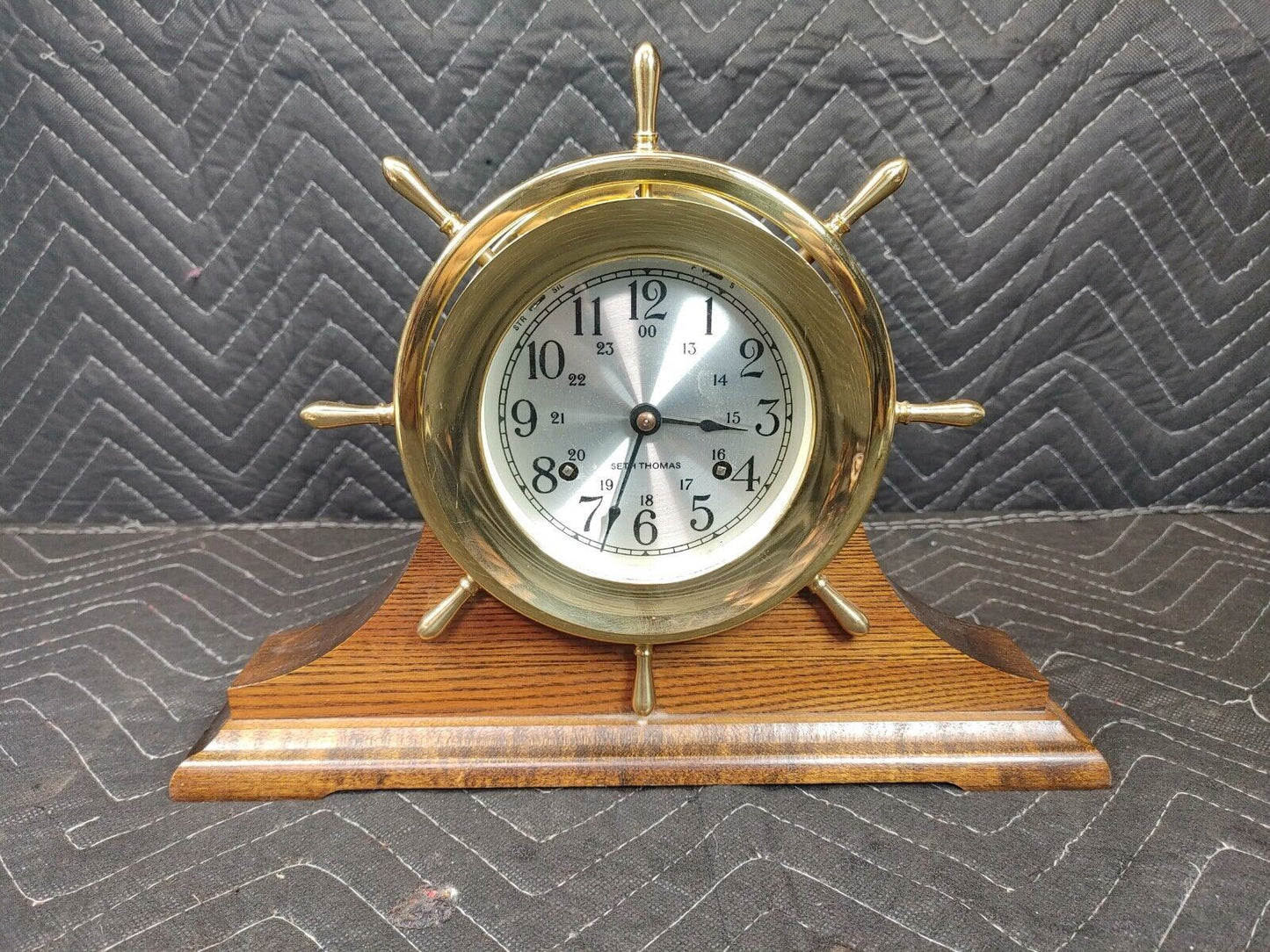 Vintage Seth Thomas Helmsman Brass Ships Clock Model: 1008-000