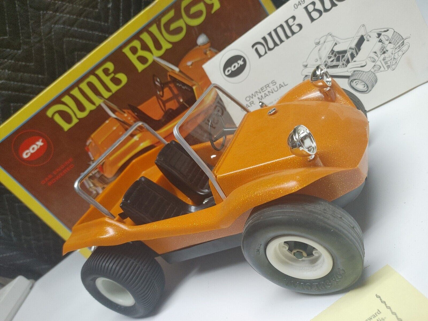 1969 Orange COX DUNE BUGGY W/ Box - First Gen w/ cardboard packaging inserts