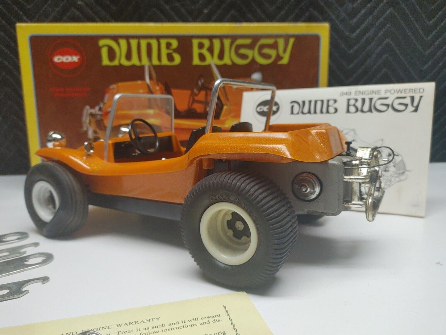 1969 Orange COX DUNE BUGGY W/ Box - First Gen w/ cardboard packaging inserts