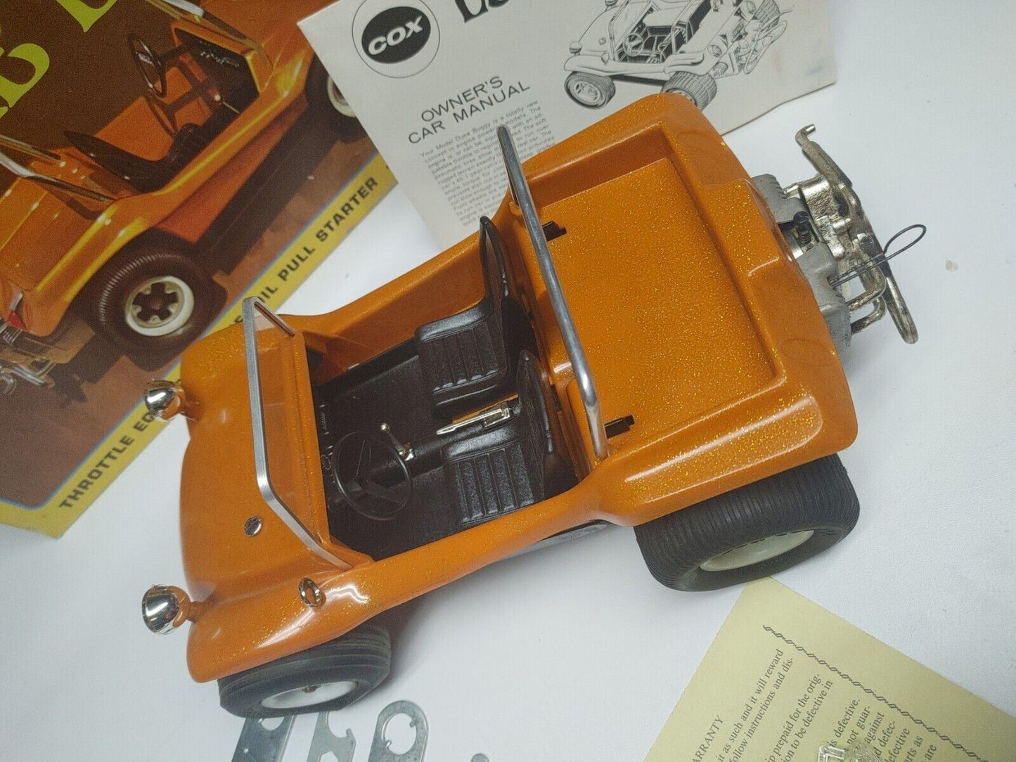 1969 Orange COX DUNE BUGGY W/ Box - First Gen w/ cardboard packaging inserts