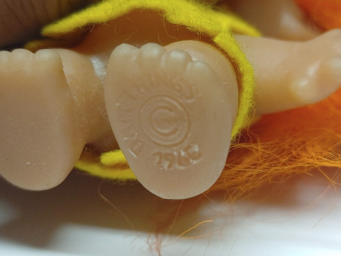 1965 DAM Things - Troll Doll w/ Orange Hair - Yellow Clothes 3" - All Orignal