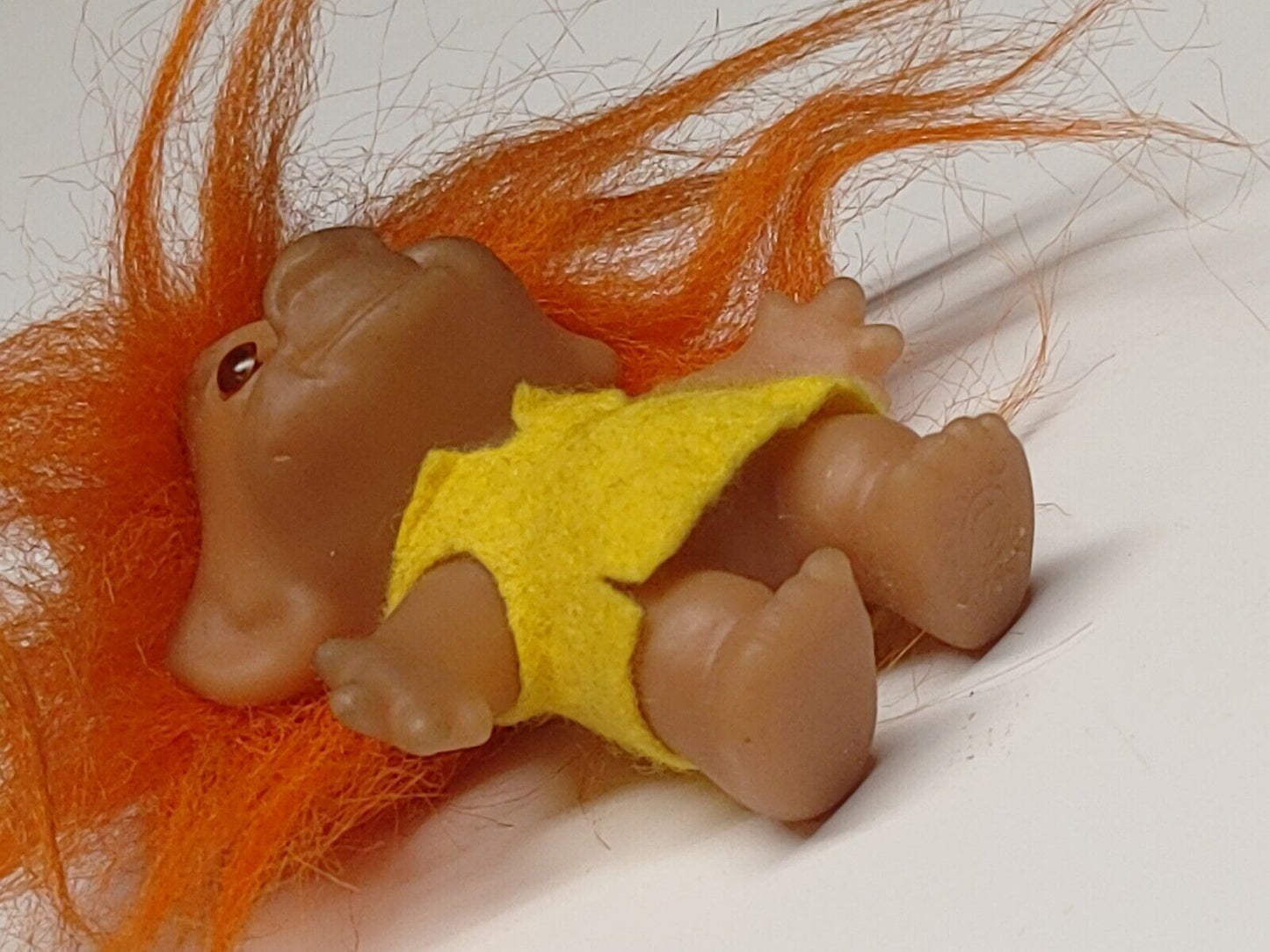 1965 DAM Things - Troll Doll w/ Orange Hair - Yellow Clothes 3" - All Orignal