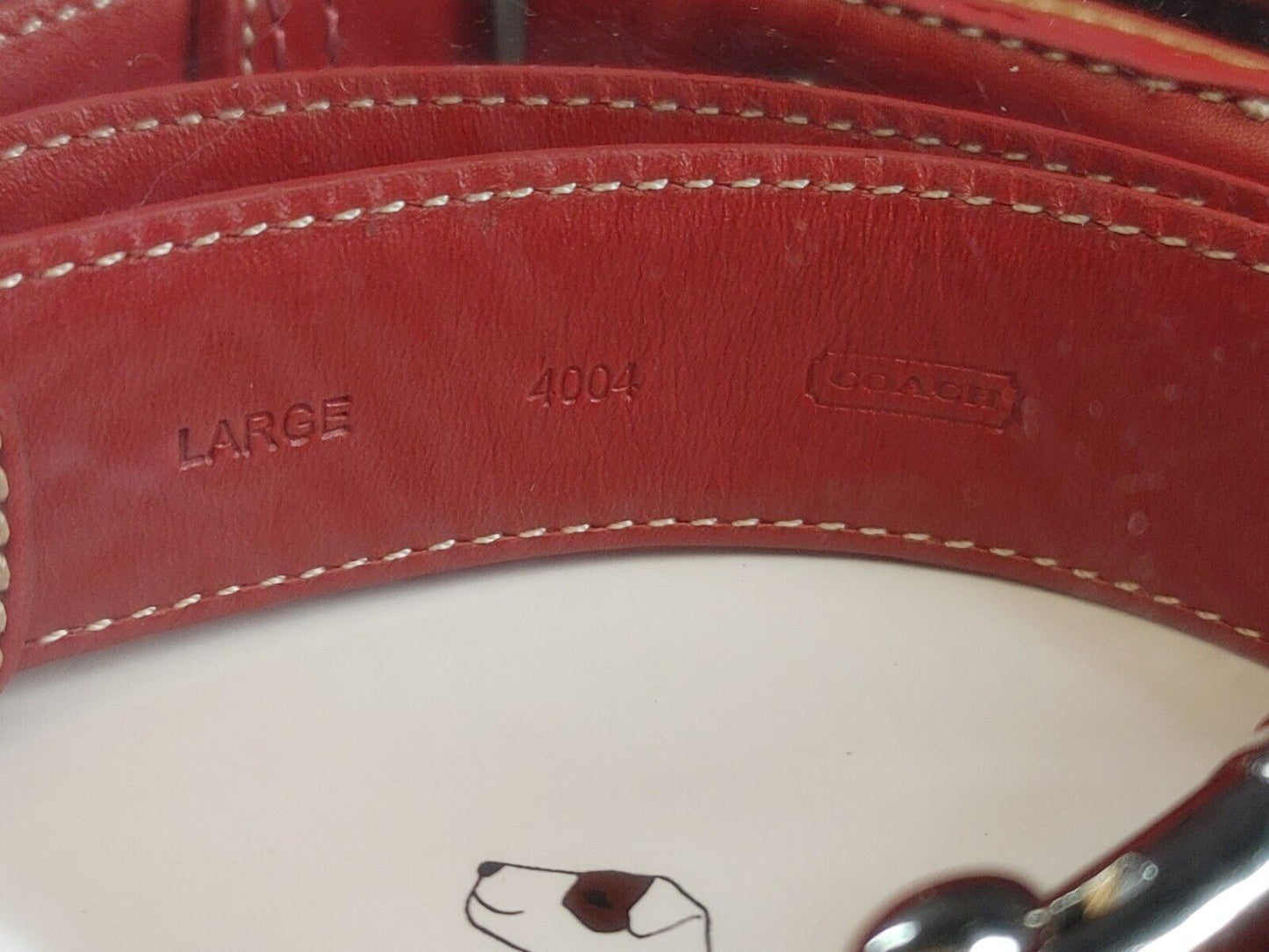 COACH RED LEATHER LARGE DOG LEASH - NEW IN BOX