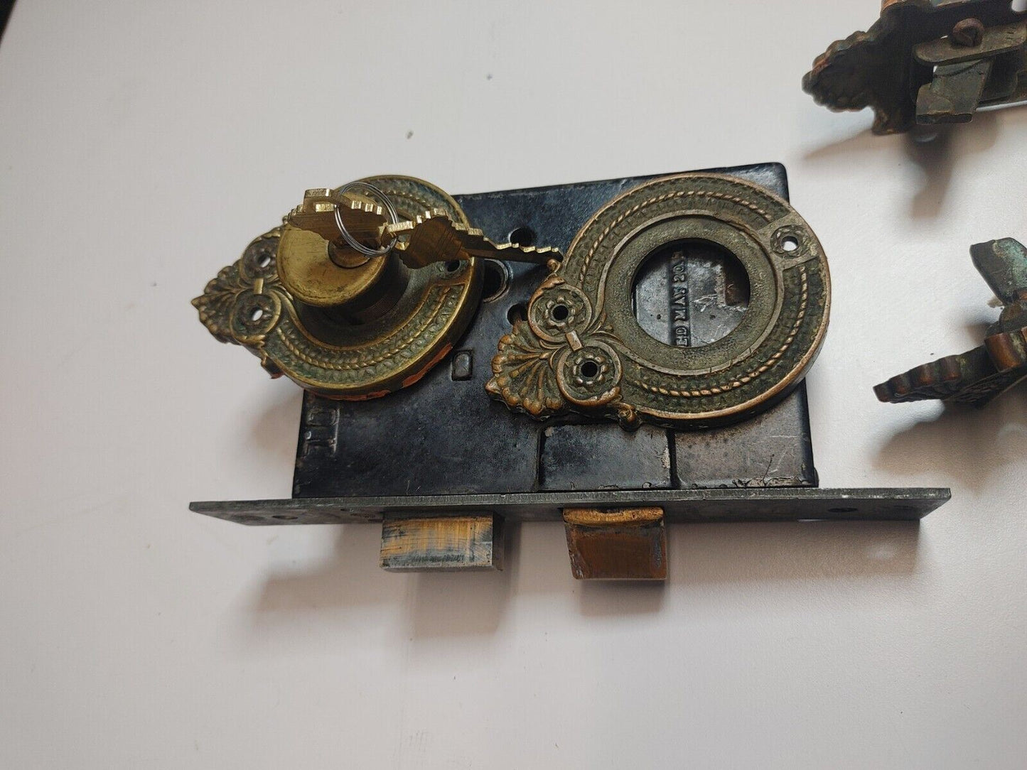 SARGENT ENTRY MORTISE LOCK #953 w/ Door Pulls, Cylinders & Keys - Serviced