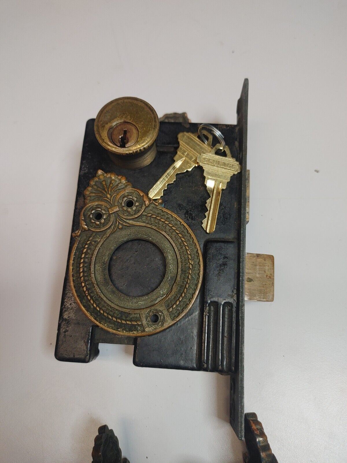 SARGENT ENTRY MORTISE LOCK #953 w/ Door Pulls, Cylinders & Keys - Serviced