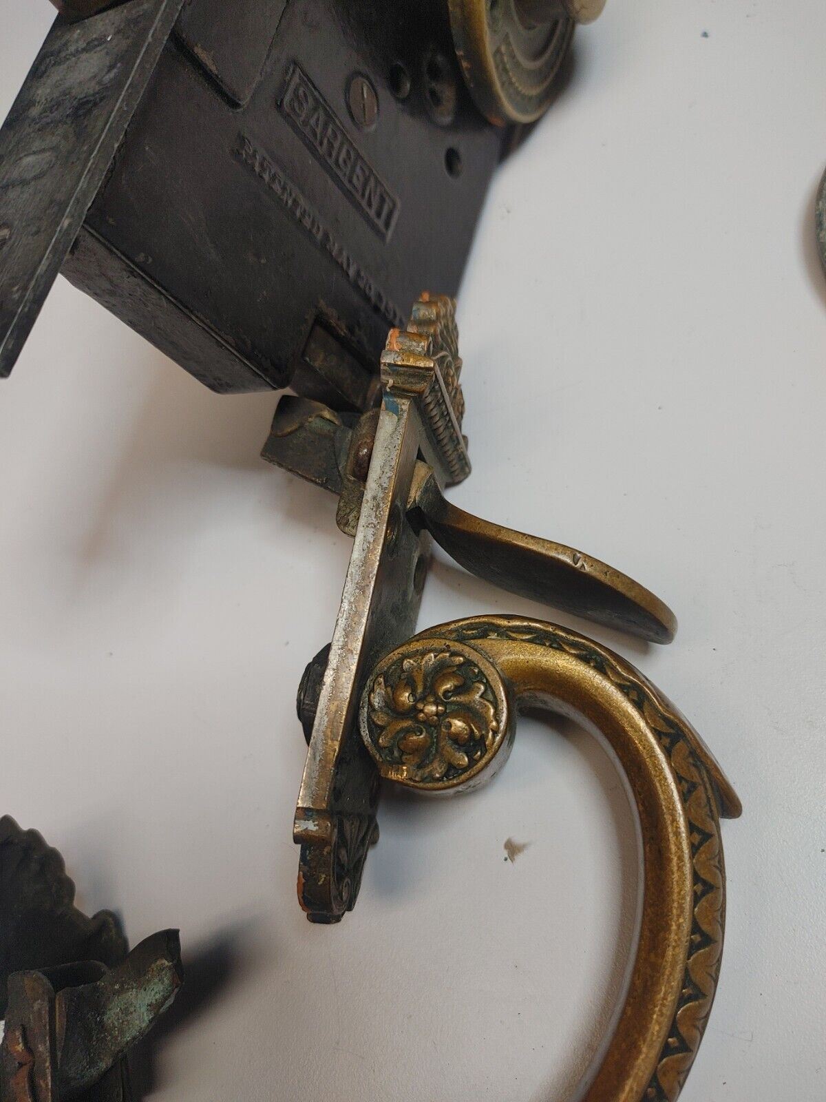 SARGENT ENTRY MORTISE LOCK #953 w/ Door Pulls, Cylinders & Keys - Serviced