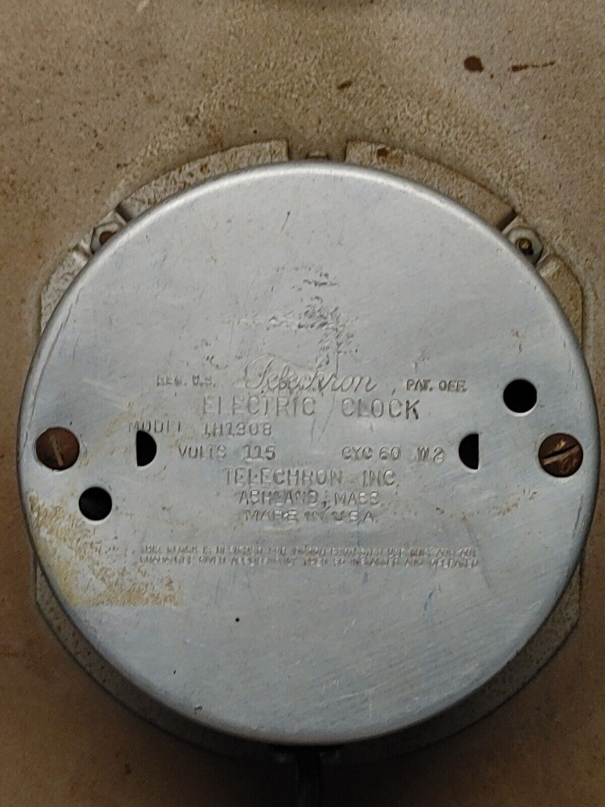 Vintage Brown Telechron Model 1H1308 Wall Clock - Mechanically Restored