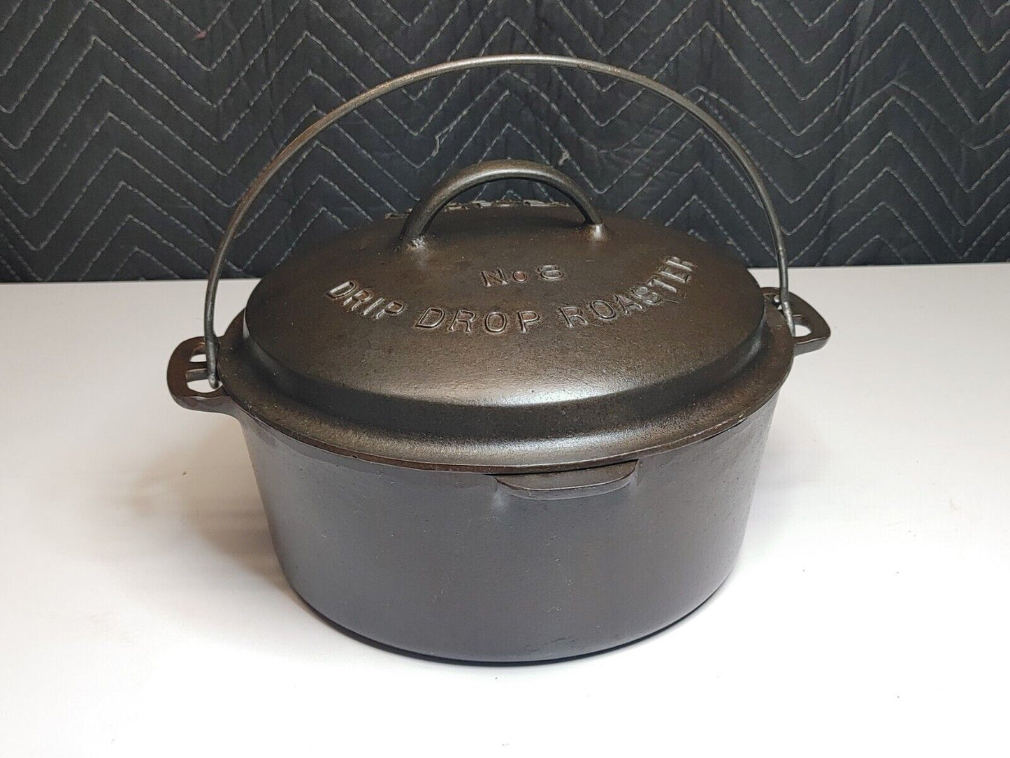 Vintage Wagner Ware No 8 Cast Iron Drip-Drop Roaster Dutch Oven Sidney O - 1268
