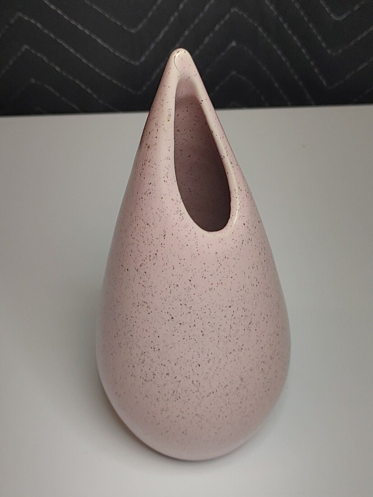 Bauer Pottery Rose Flower Vase Pink Speckled Midcentury MCM Vintage 50s 1950s