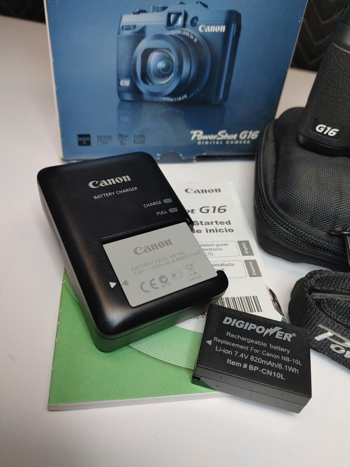 Canon PowerShot G16 Digital Camera with WiFi 12.1MP w/ Box/Charger/Case/Papers