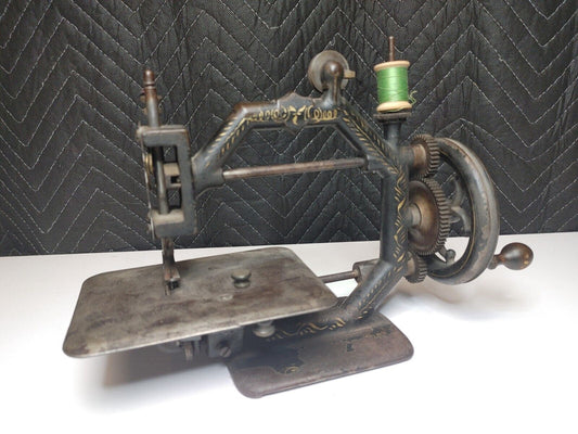 1870-80 Johnson Clark Gold Medal Octagonal Antique Cast Iron Sewing Machine RARE
