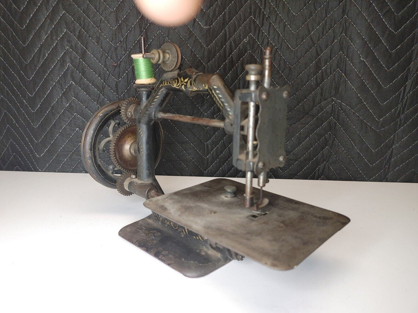 1870-80 Johnson Clark Gold Medal Octagonal Antique Cast Iron Sewing Machine RARE