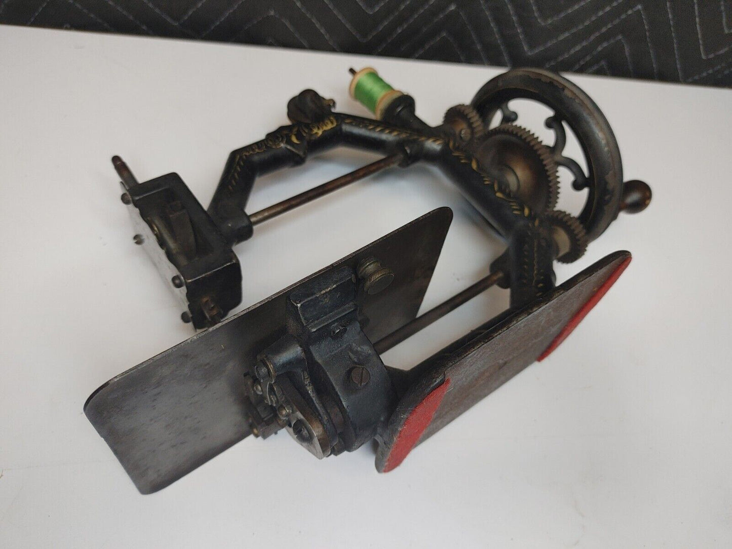 1870-80 Johnson Clark Gold Medal Octagonal Antique Cast Iron Sewing Machine RARE