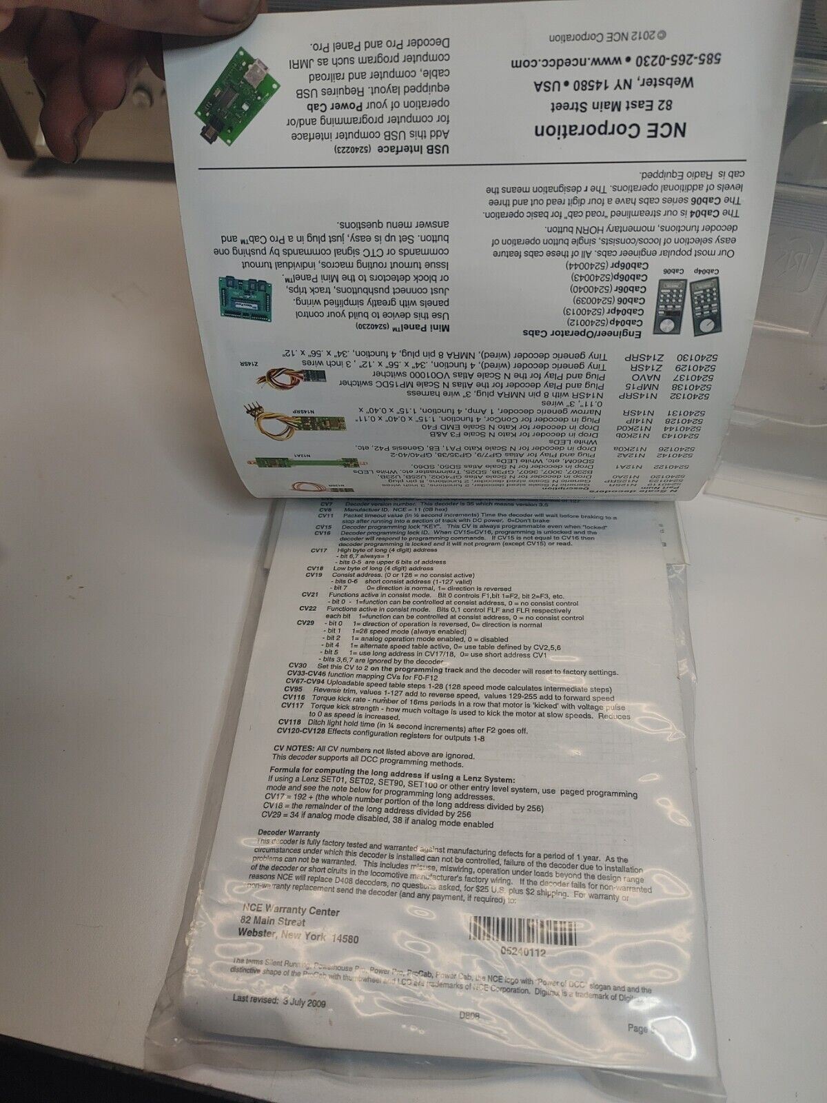 NCE 0112 D808-SR DECODER 8-FUNCTION 8 AMP - New in Package