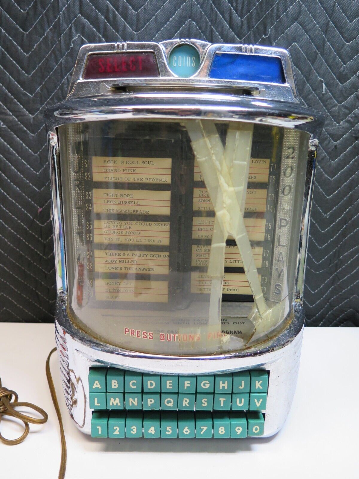 Wurlitzer 5250 Jukebox Wallbox 200 Plays For Restoration