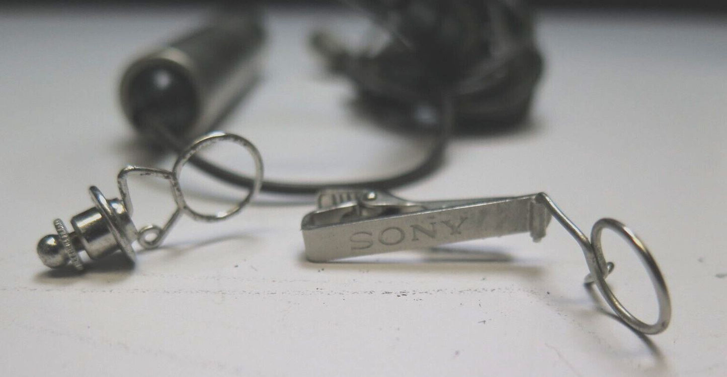 Vintage Sony ECM-50 Omni Lavalier Condenser Microphone *Secret Weapon *James Ta