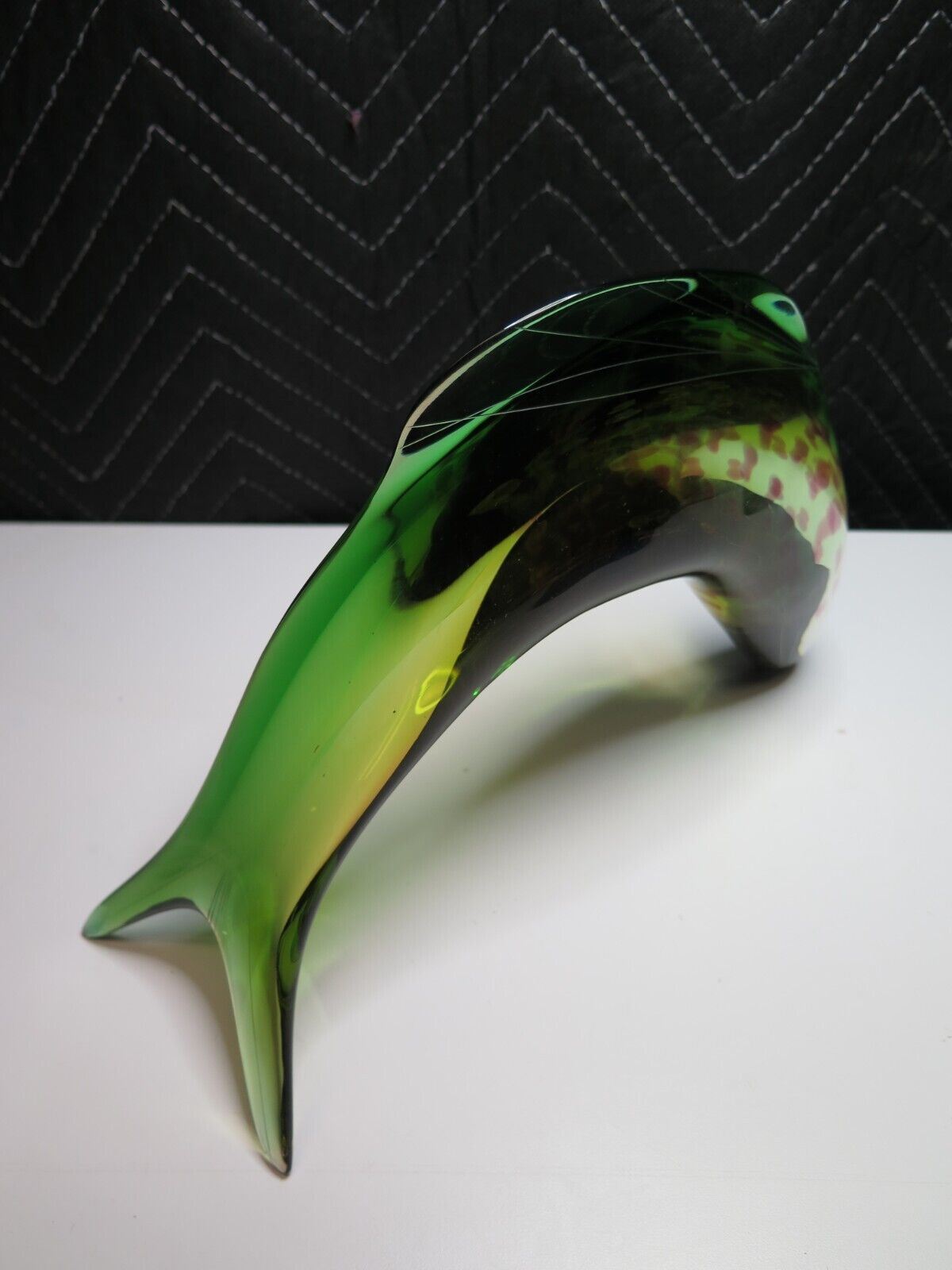 Glass Fish Sculpture J Rozinek & S Honzik Czechoslovakia Vintage EXBOR