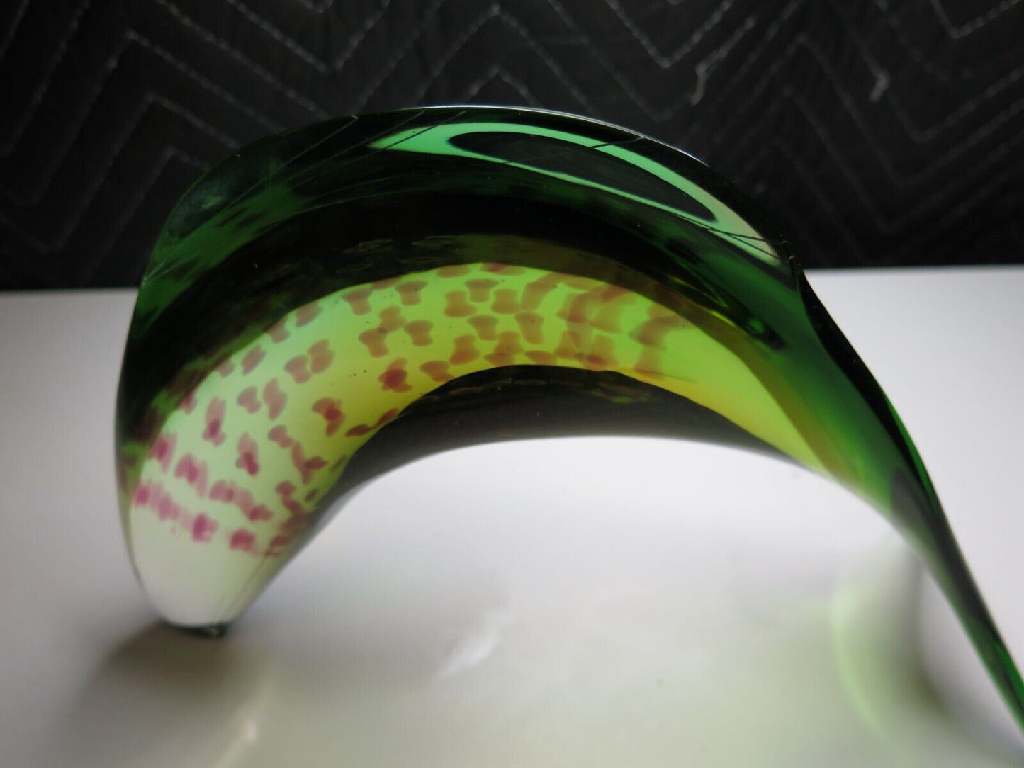 Glass Fish Sculpture J Rozinek & S Honzik Czechoslovakia Vintage EXBOR