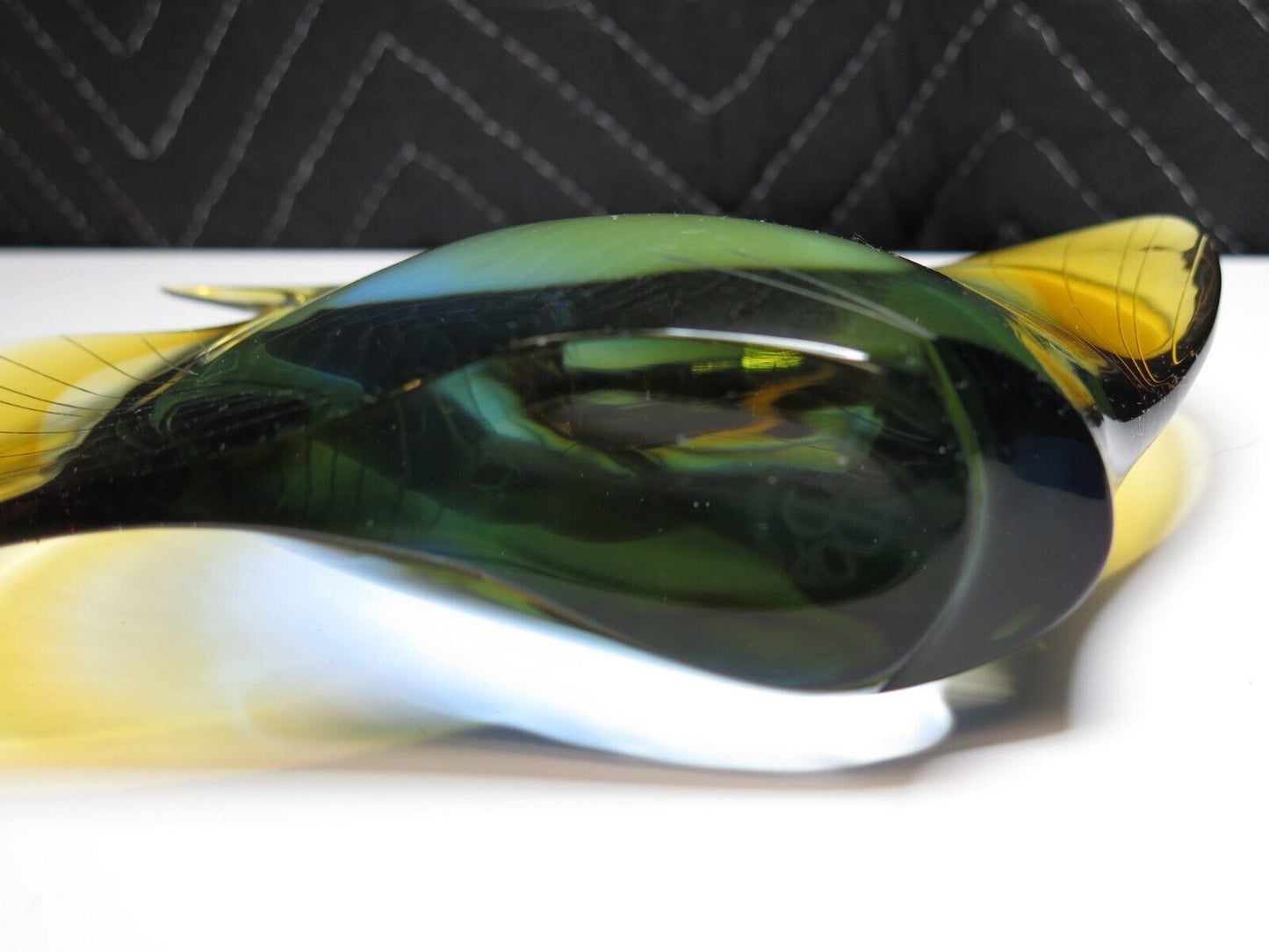 EXBOR Bohemian Art Glass Large FISH Sculpture Figurine Angelfish