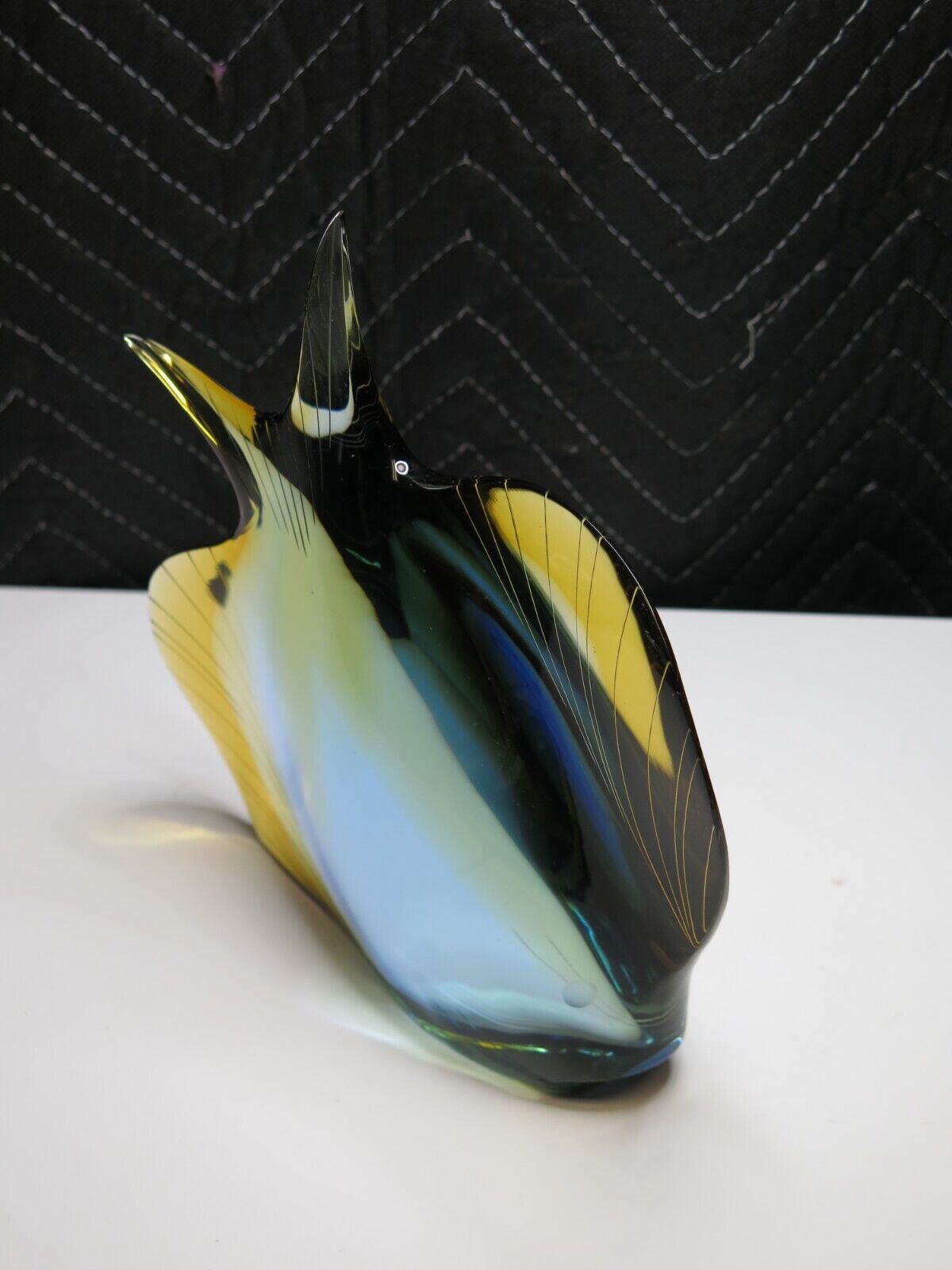 EXBOR Bohemian Art Glass Large FISH Sculpture Figurine Angelfish