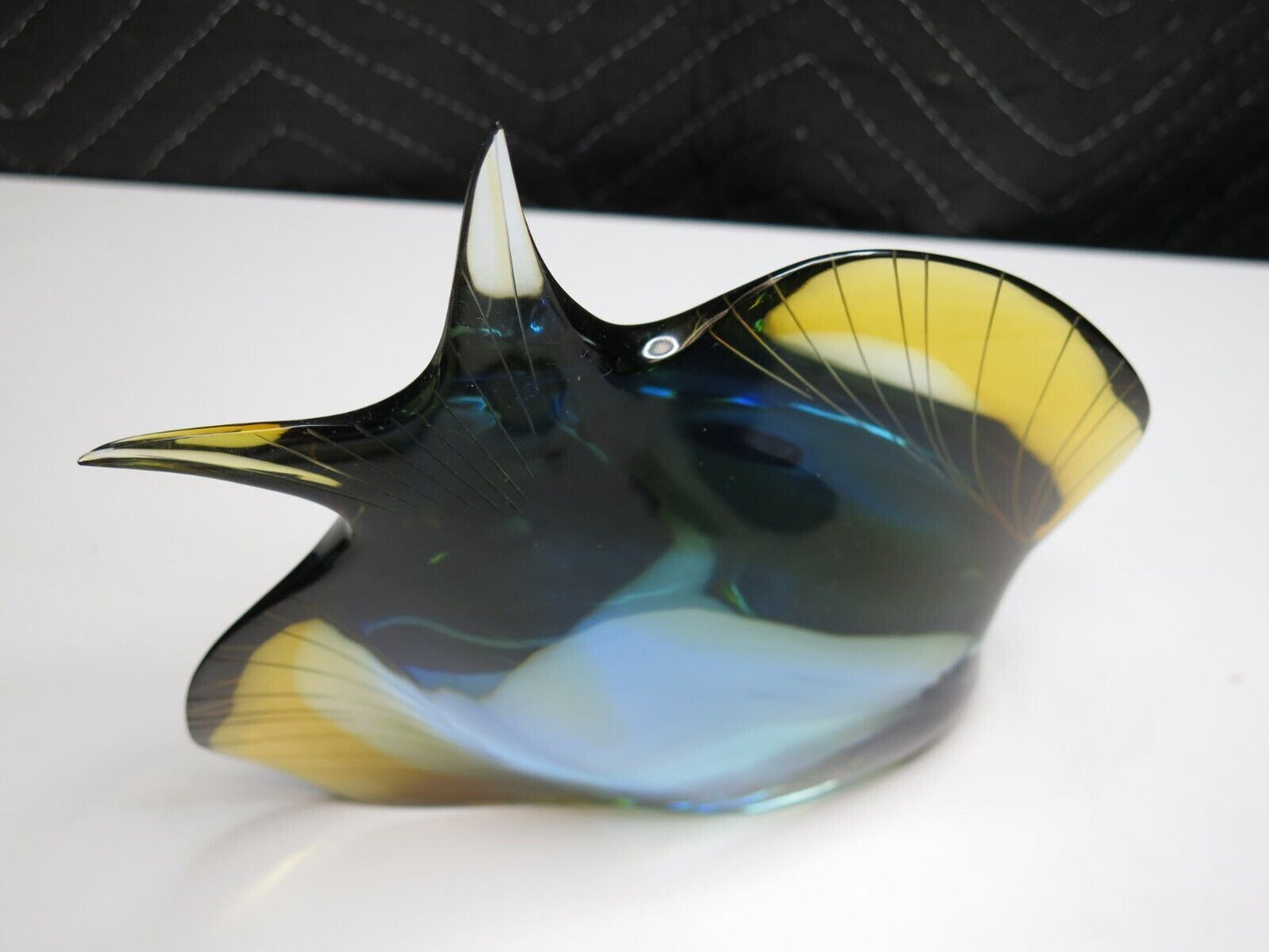 EXBOR Bohemian Art Glass Large FISH Sculpture Figurine Angelfish