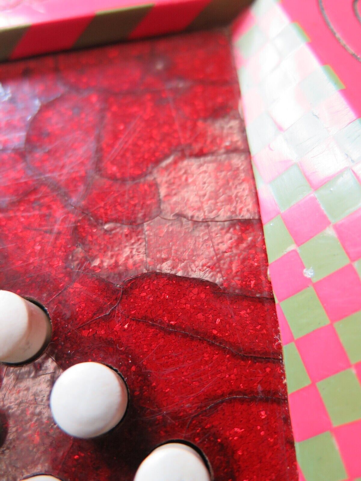 RARE ANTIQUE AUTHENTIC PASQUALE FICOSECCO ACCORDION ORGANETTO w/ Case - Pink