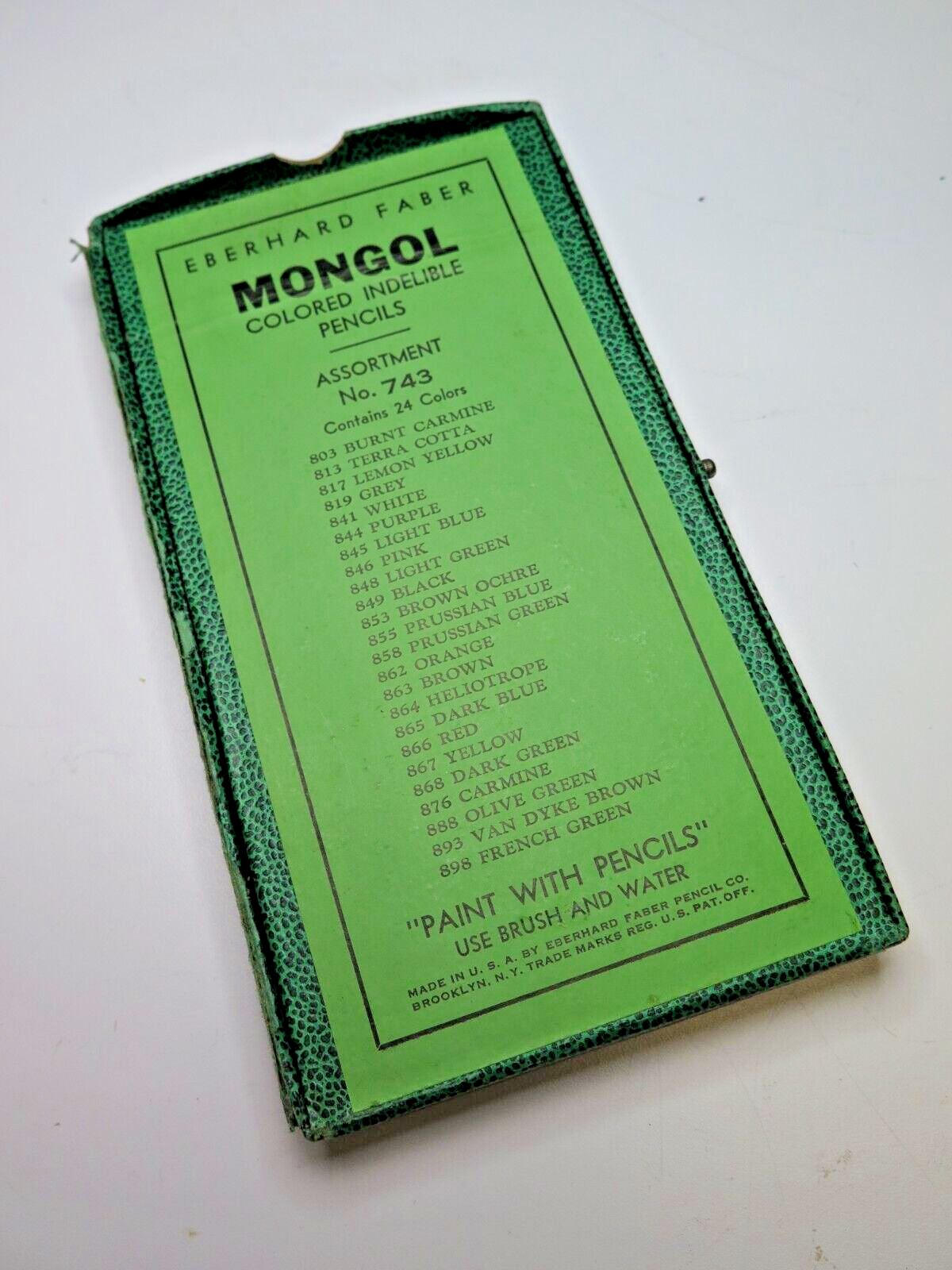 Vintage Mongol Paint with Pencils Colored Pencil Kit No 743 Easel Box USA