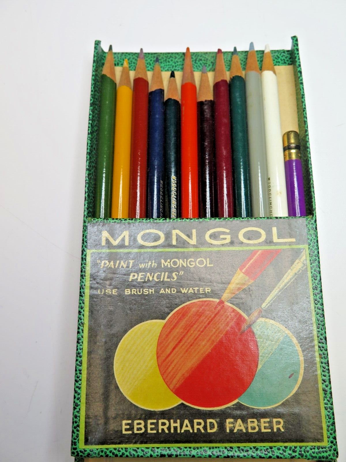 Vintage Mongol Paint with Pencils Colored Pencil Kit No 743 Easel Box USA