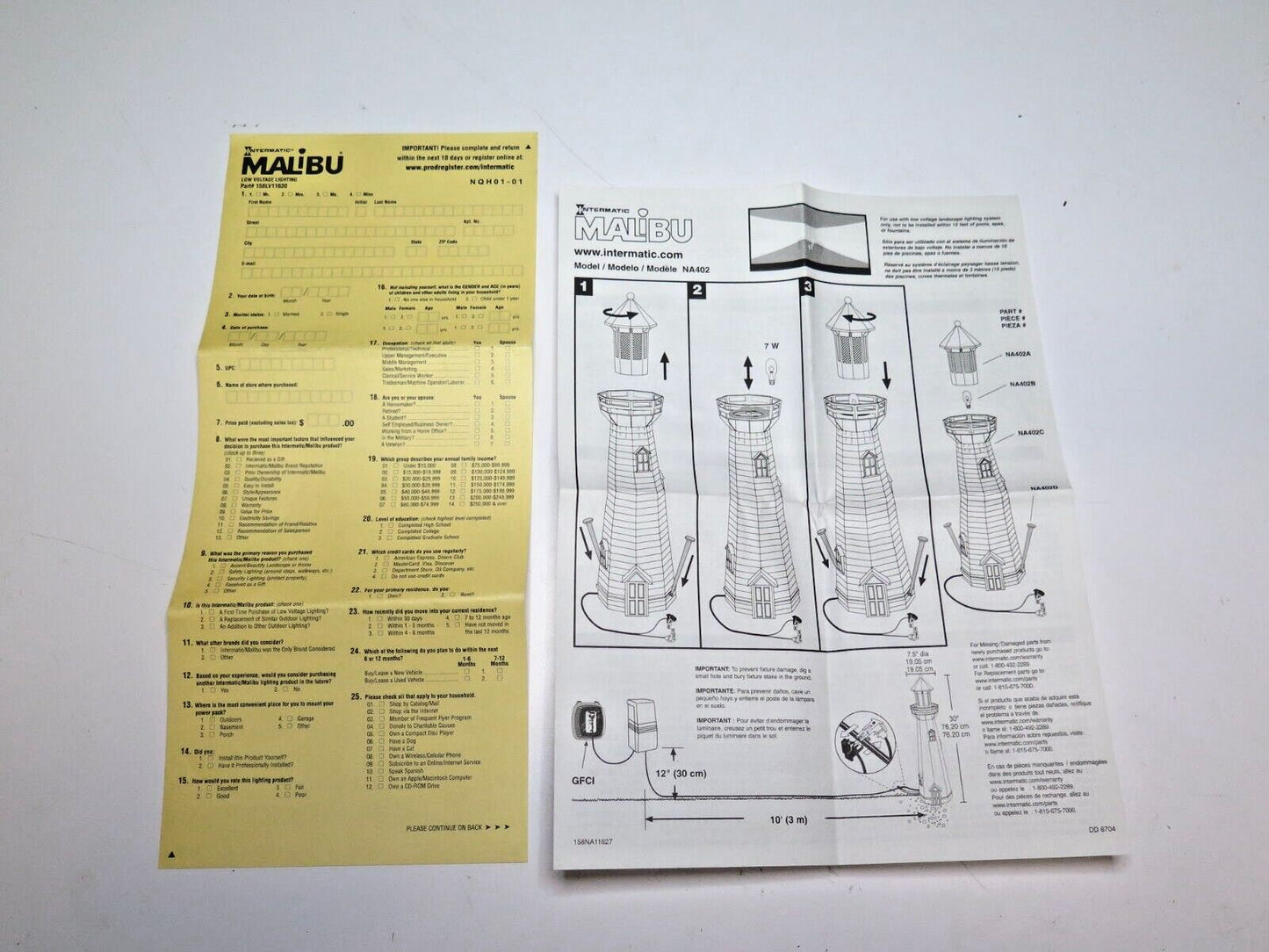 RARE Intermatic MALIBU Outdoor Light House - LANDSCAPE LIGHT - 30" Tall