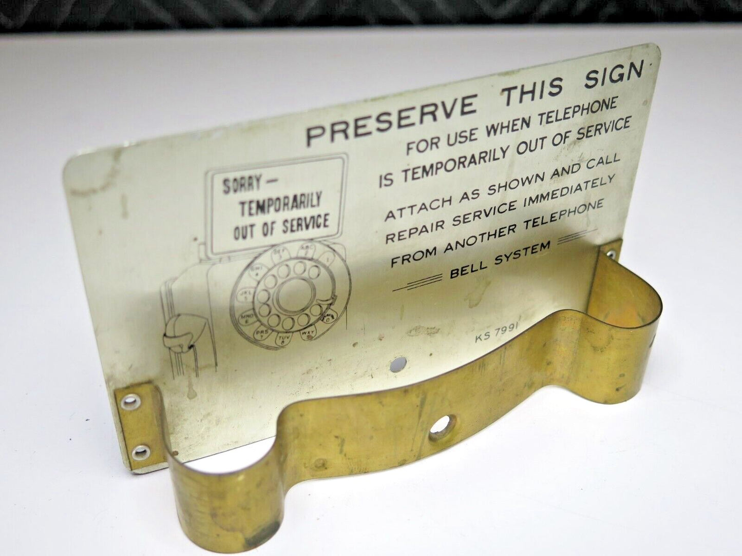Vintage SORRY - TEMPORARILY OUT OF SERVICE Bell System Pay Telephone Sign