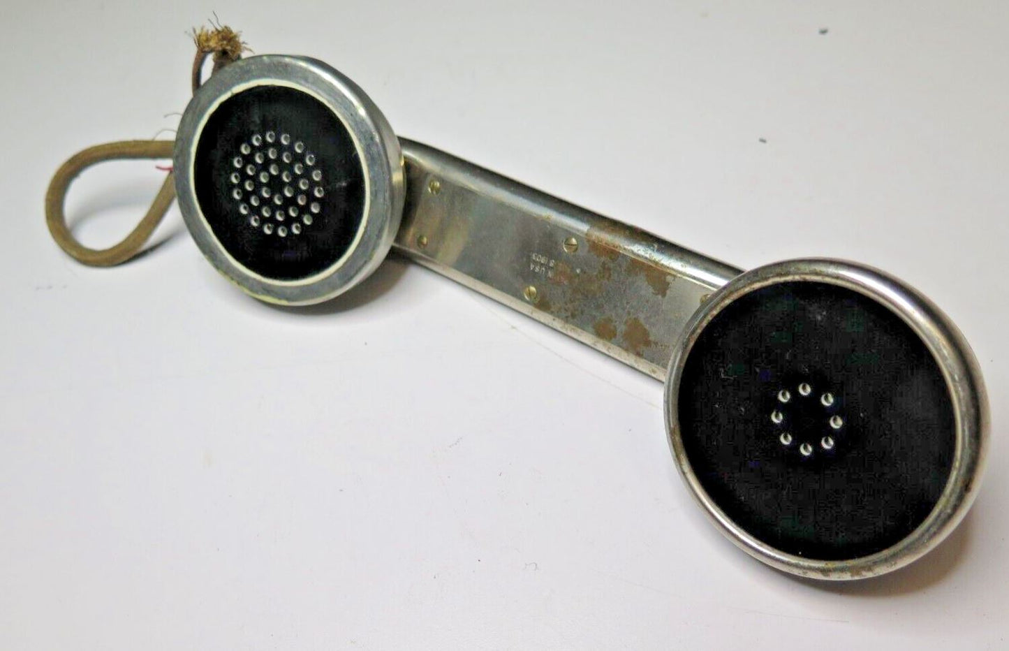 WESTERN ELECTRIC LINESMAN'S FIELD PHONE HANDSET HEAVY BRASS 244 W - CA. 1900