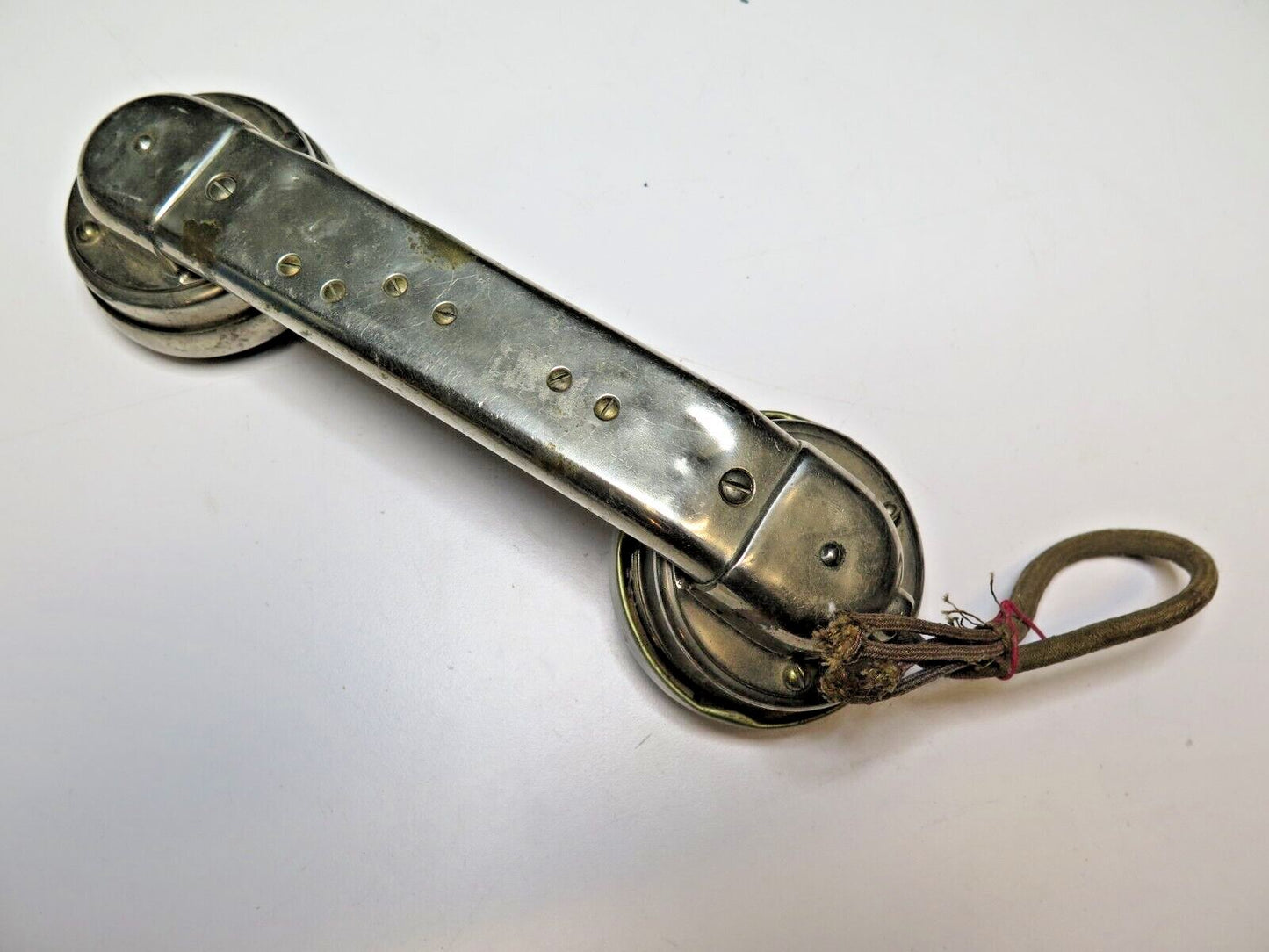 WESTERN ELECTRIC LINESMAN'S FIELD PHONE HANDSET HEAVY BRASS 244 W - CA. 1900