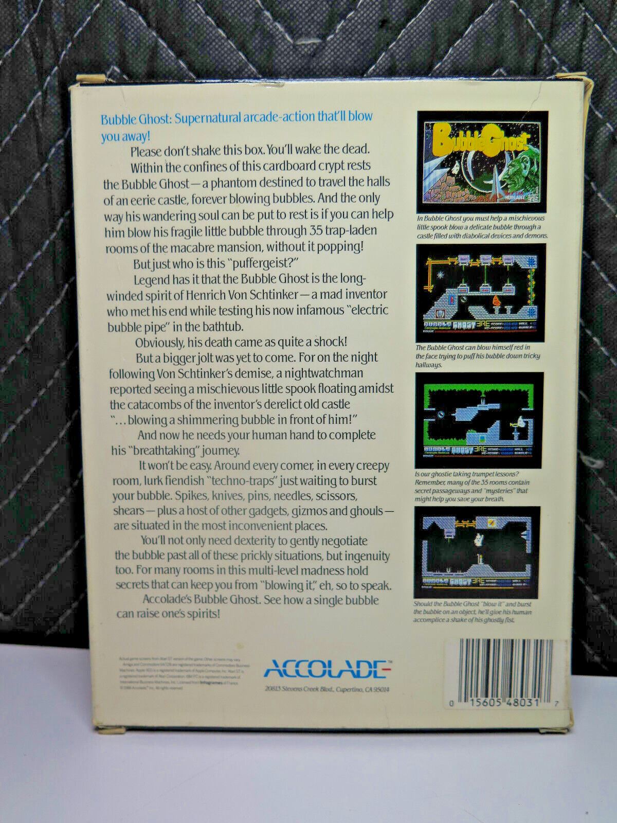 Bubble Ghost (Amiga 500, 1000, 2000) 1988 - Vintage Computer Game 3.5" Floppy