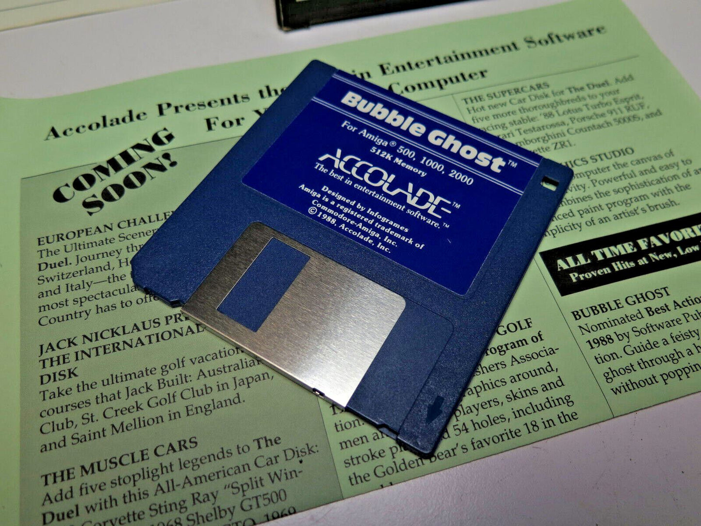 Bubble Ghost (Amiga 500, 1000, 2000) 1988 - Vintage Computer Game 3.5" Floppy