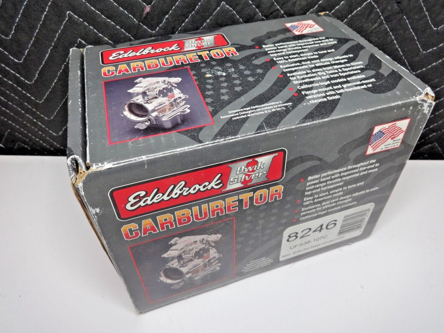 EDELBROCK Qwiksilver II 38mm 90-94 Ultra Dresser Carburetor Harley Davison 8246