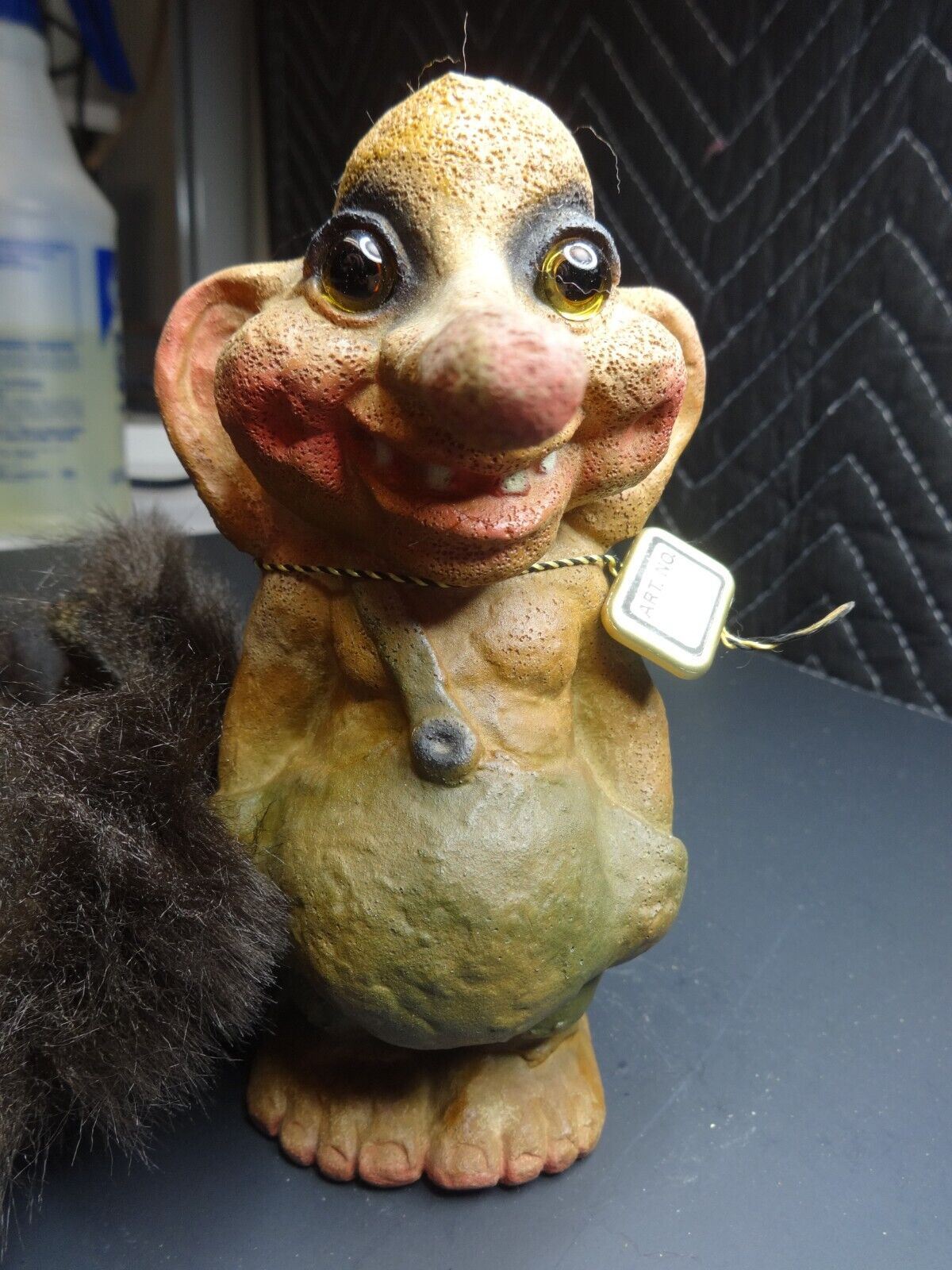 Vintage Original Long Nosed TROLL DOLL Nyform Norway Handmade 7 1/2" Rare W/ TAG