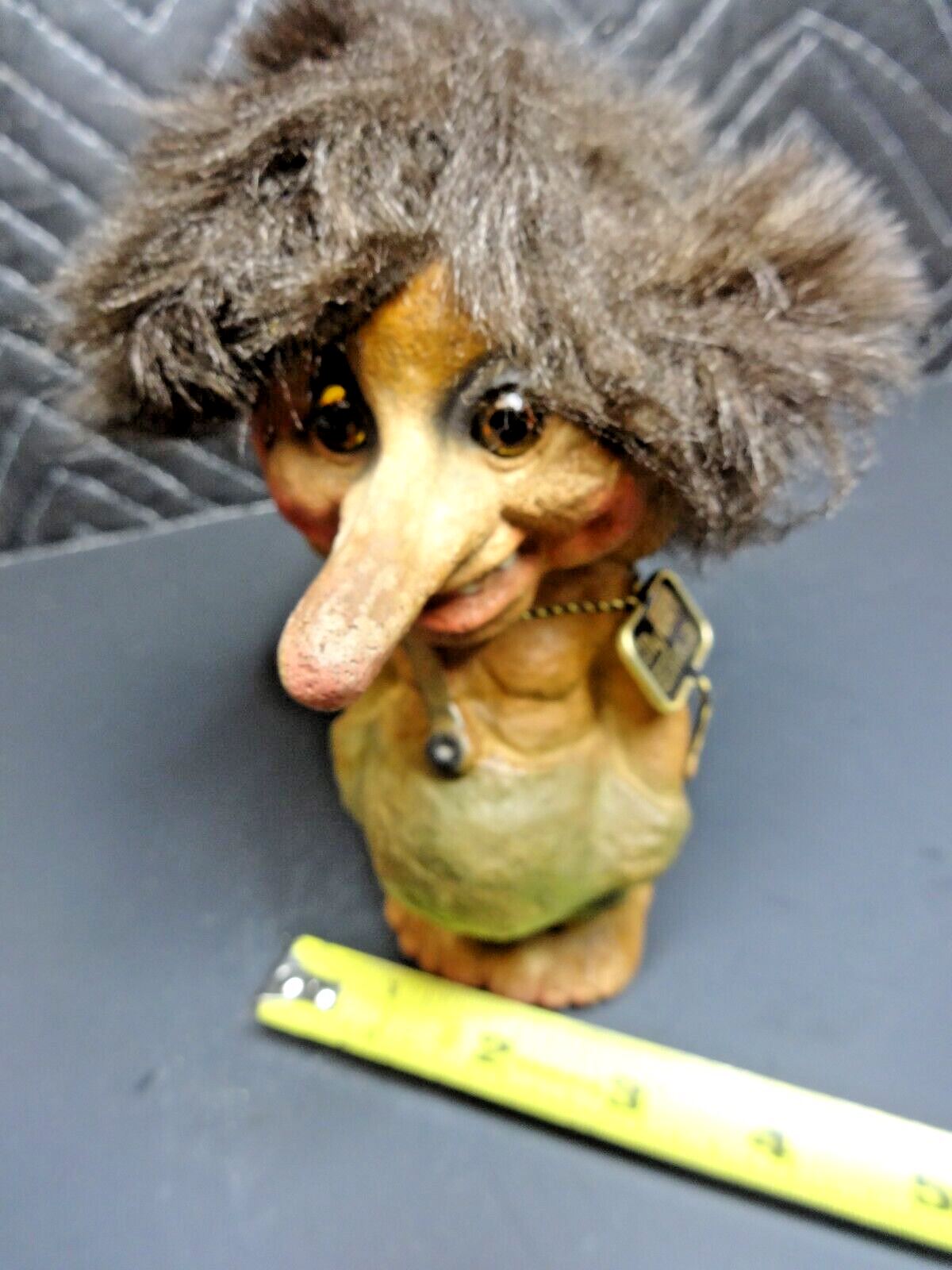 Vintage Original Long Nosed TROLL DOLL Nyform Norway Handmade 7 1/2" Rare W/ TAG