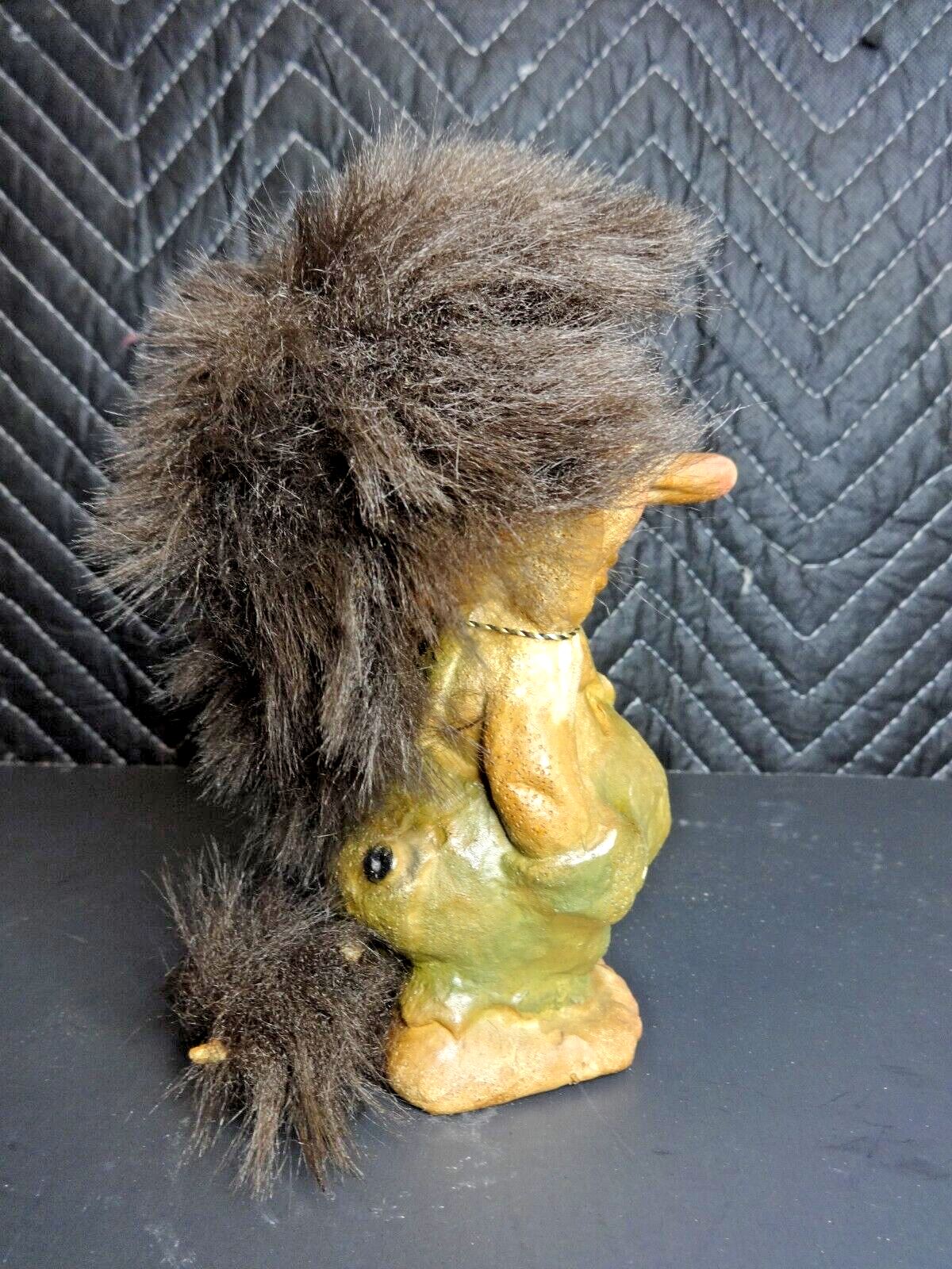 Vintage Original Long Nosed TROLL DOLL Nyform Norway Handmade 7 1/2" Rare W/ TAG
