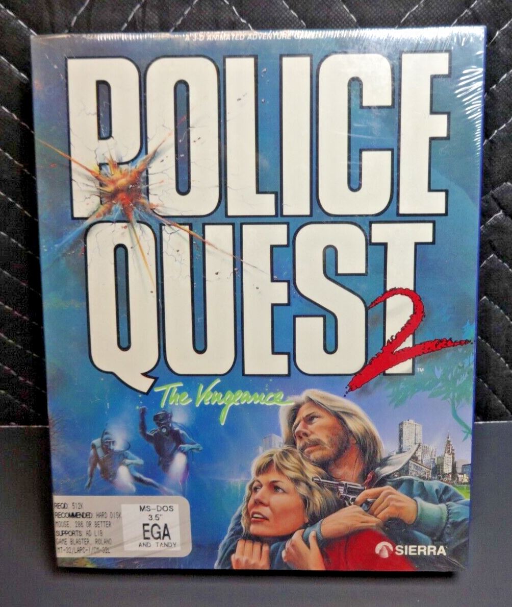 NOS SEALED Police Quest 2 - The Vengeance 1988 BIG BOX PC GAME with 3 –  ineedths