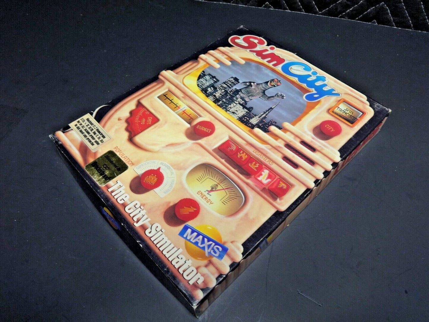 THE ORIGINAL SIMCITY SIM CITY for Macintosh V1.2 Monochrome Box Game on 3.5"