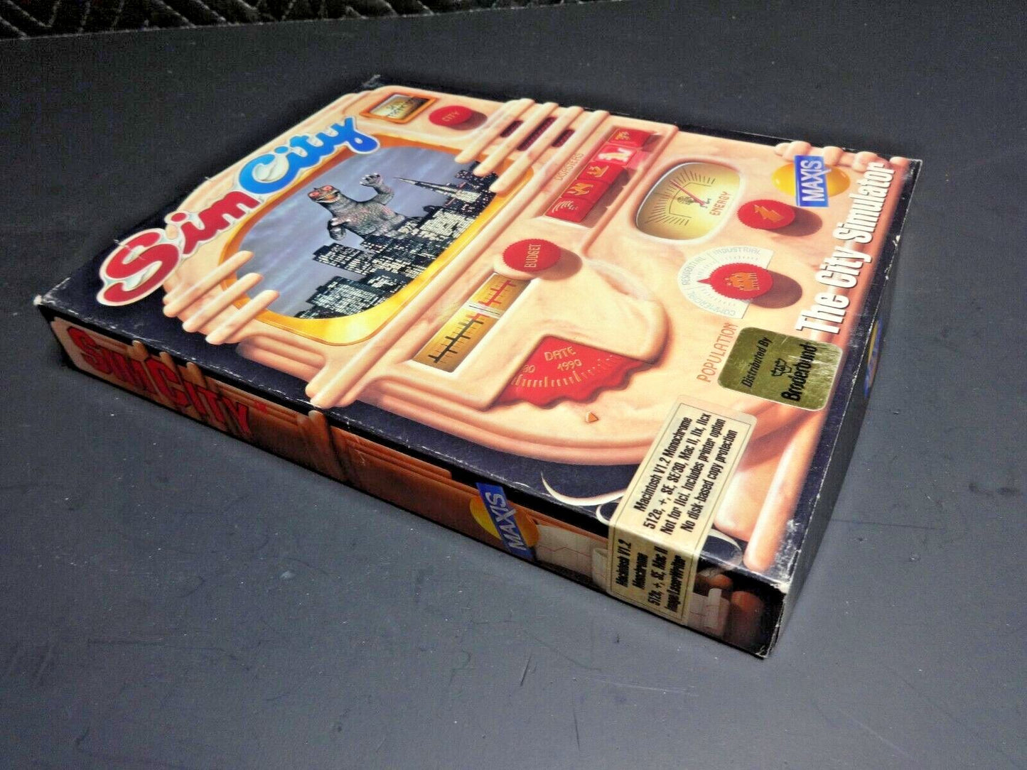 THE ORIGINAL SIMCITY SIM CITY for Macintosh V1.2 Monochrome Box Game on 3.5"