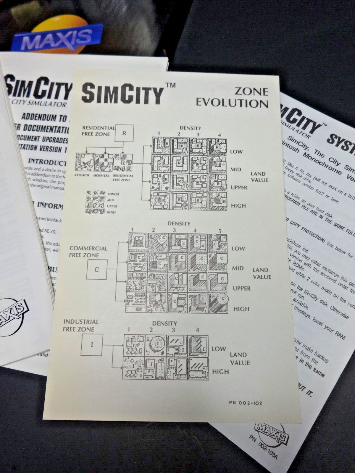 THE ORIGINAL SIMCITY SIM CITY for Macintosh V1.2 Monochrome Box Game on 3.5"