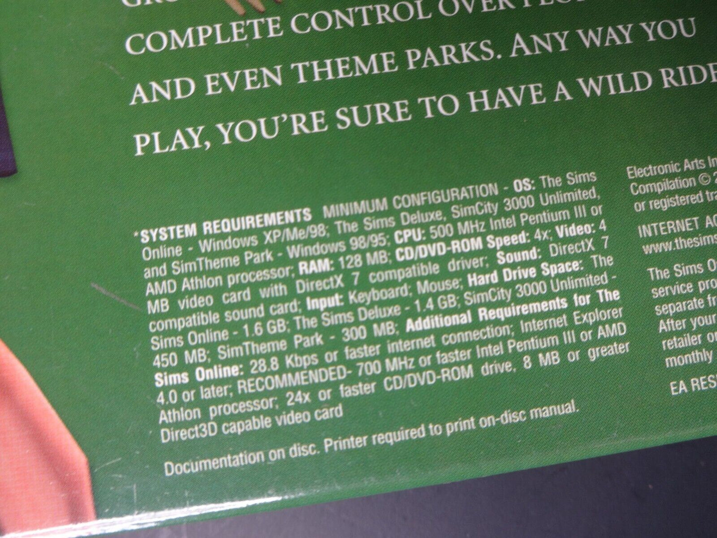 The SIM Collection Theme Park SimCity 3000 The Sims Deluxe The Sims Online