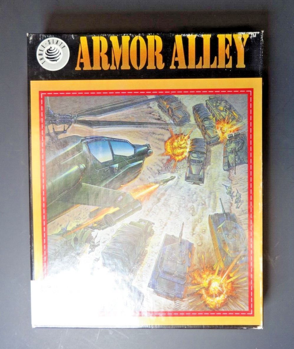 Armor Alley (PC, 1990), Complete w/ 2x 5.25" Floppy disks, Manual & Papers