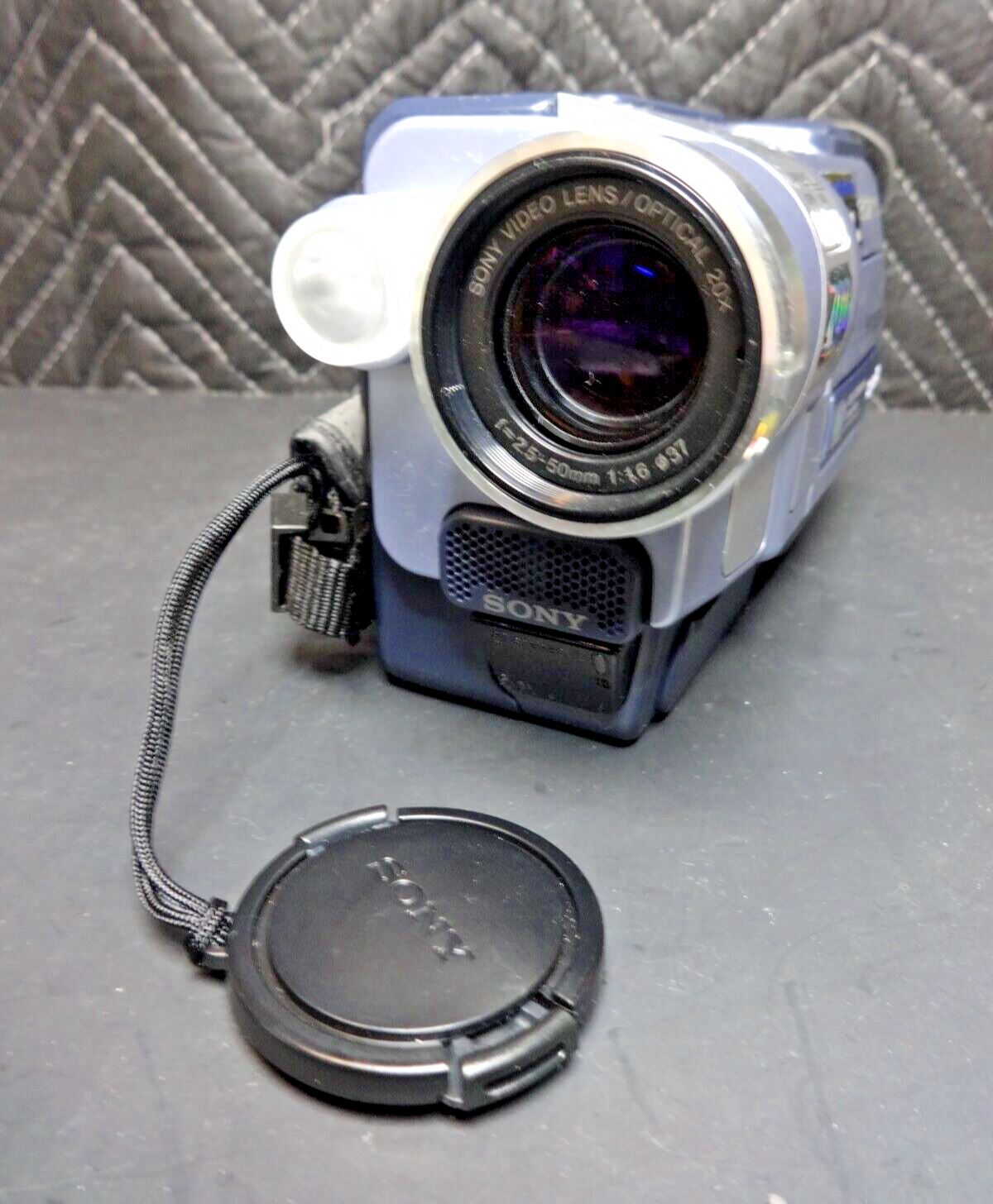 Sony Handycam DCR-TRV350 Digital 8 Camcorder w/ AV Cord & Power Clean & Working